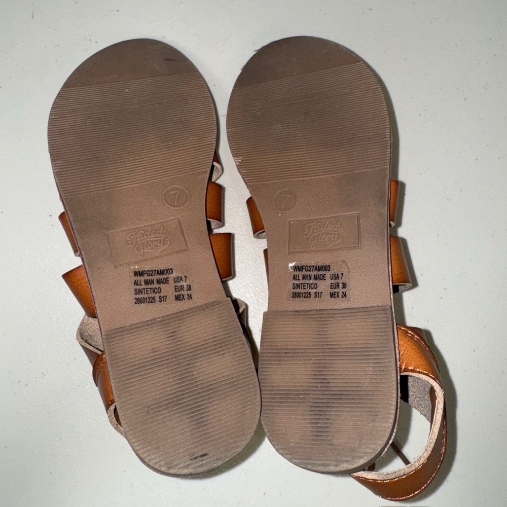 Gladiator Brown Sandals Womens 7 Vegan Leather Laceup OpenToe Boho Summer Summer - Picture 8 of 10